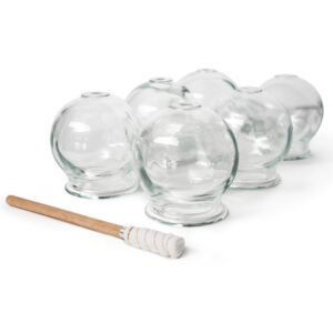 Pack 6 ventouses en verre avec bâton d’allumage – Ø 5,5cm