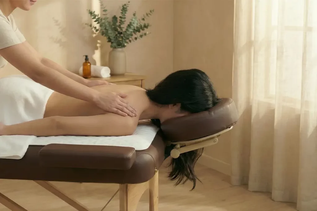 Réglages de la têtière de massage sans pression