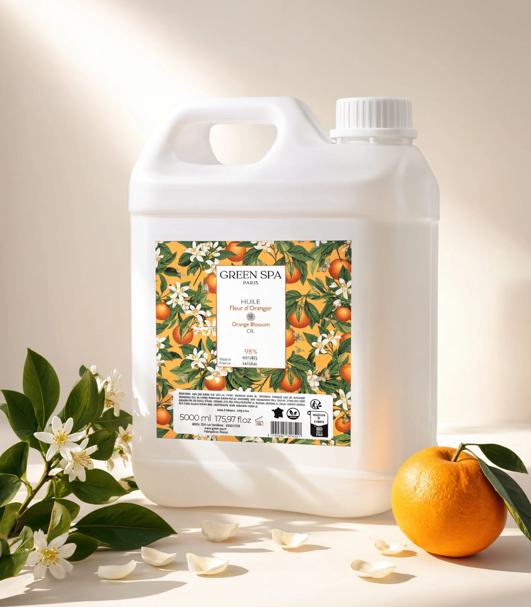 Huile Fleur d Oranger 5L Huile de massage Fleur d Oranger 5 litres Green Spa
