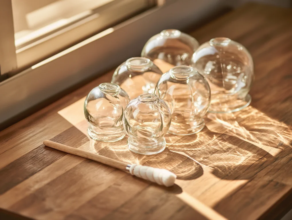 Ventouses en verre et bâton d’allumage pour la méthode à feu